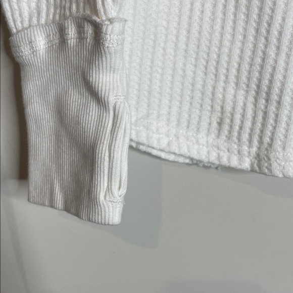 Free People | Women’s White Roll With It Long Sleeve Thermal Top Size XS NWT - Picture 4 of 7